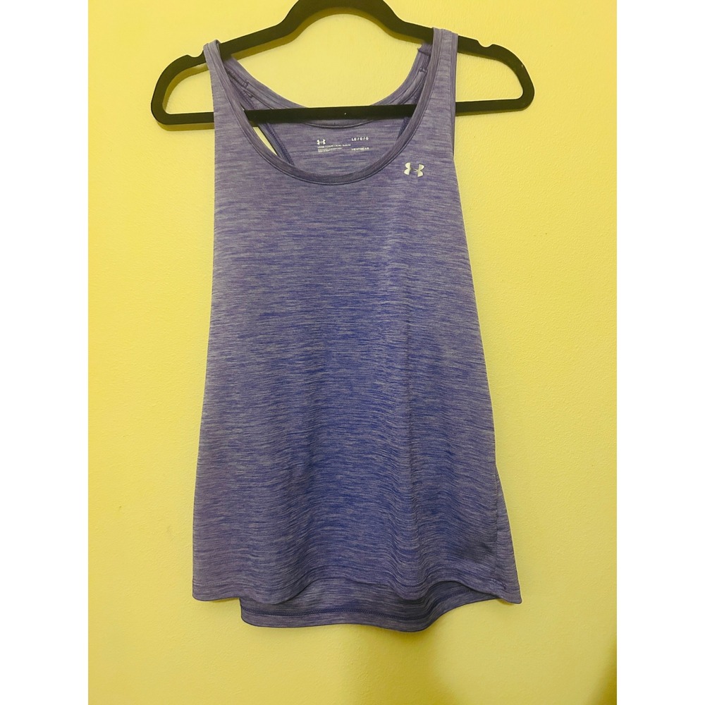 Under Armour Tank Top Womens Large Purple Excellent HeatGear Loose Racerback